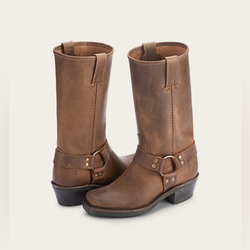 Frye Tan Leather Heeled Boots